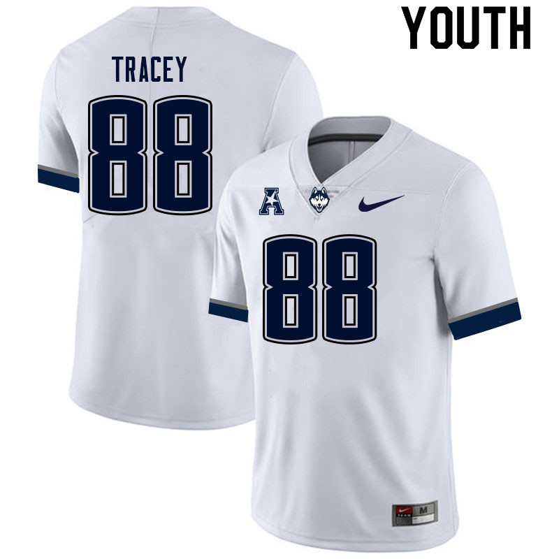 Youth #88 Josh Tracey Uconn Huskies College Football Jerseys Sale-White - Click Image to Close